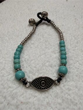 Turquoise Beaded Evil Eye Bracelet - Women Jewelry